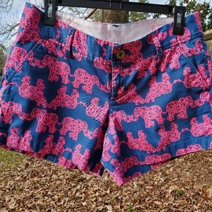 Lilly Pulitzer ,size 6 shorts, navy and hot pink